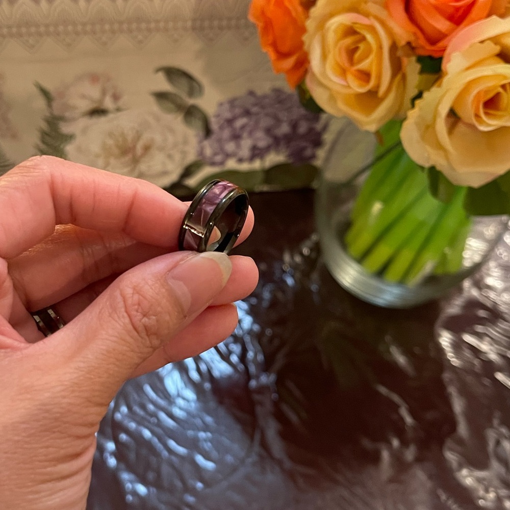 Purple and Black Ring